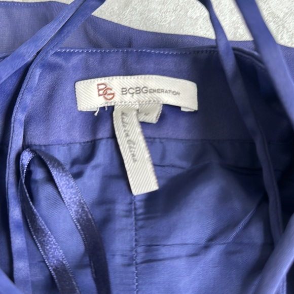 Ruffle top front zip mini dress w double straps - Picture 3 of 4